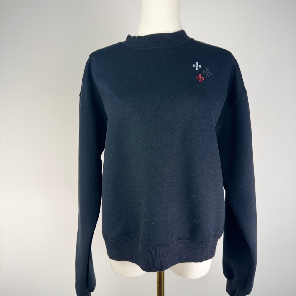 OVO Black Crew Neck Sweater with Ribbed Details